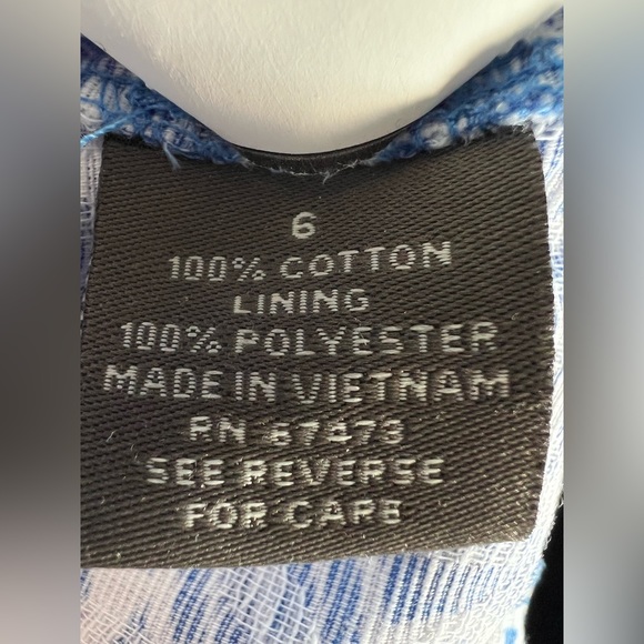 Taylor Blue/White Patterned Dress - Picture 4 of 4